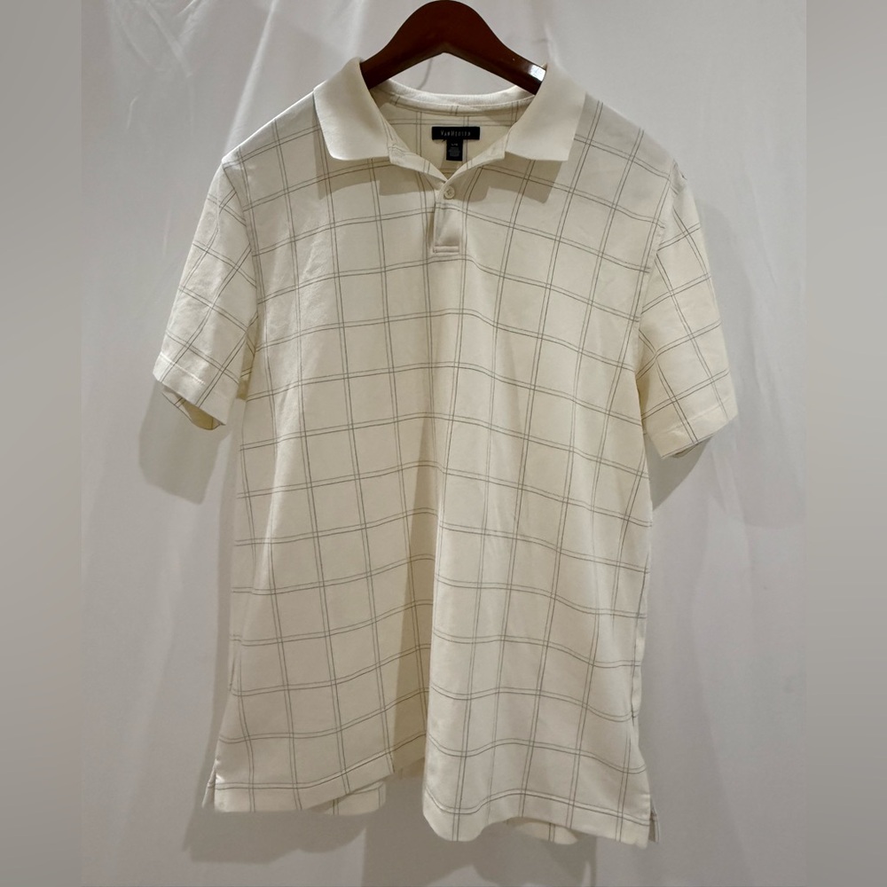 Van Heusen Cream Checkered Polo Shirt
